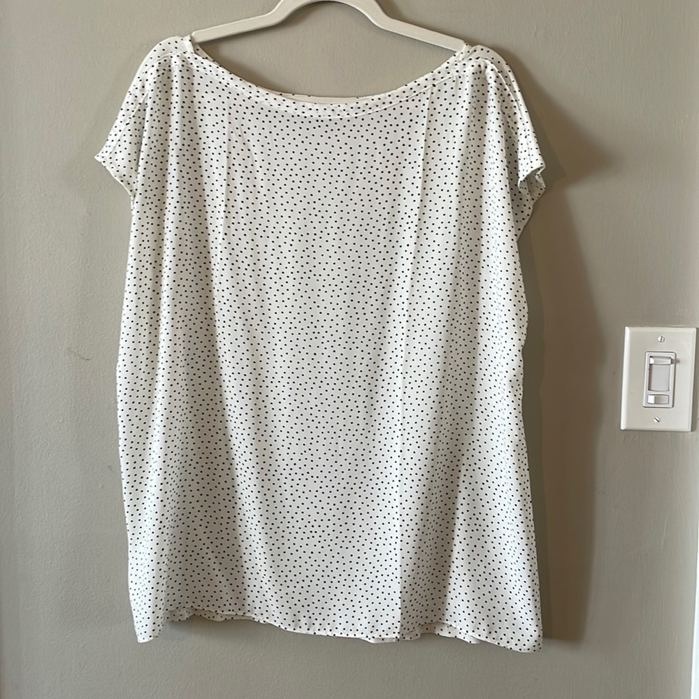 Loft Geometric mixed media blouse